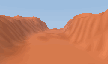 Native 3D Canyon effect with warm layered cliffs