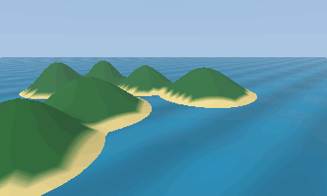 Native 3D Island Coast effect with water and beaches
